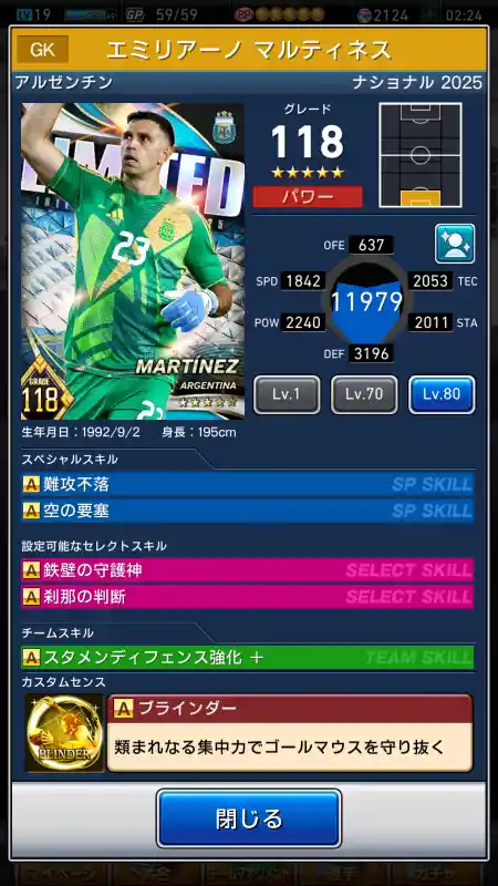 エミリアーノ マルティネスの選手データ