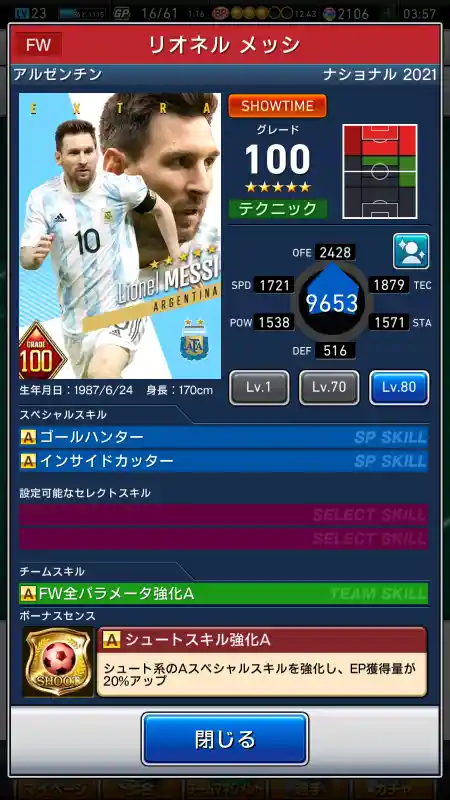 リオネル メッシוייの選手データ
