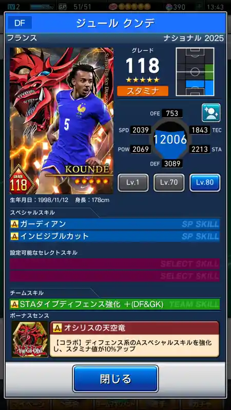 ジュール クンデの選手データ