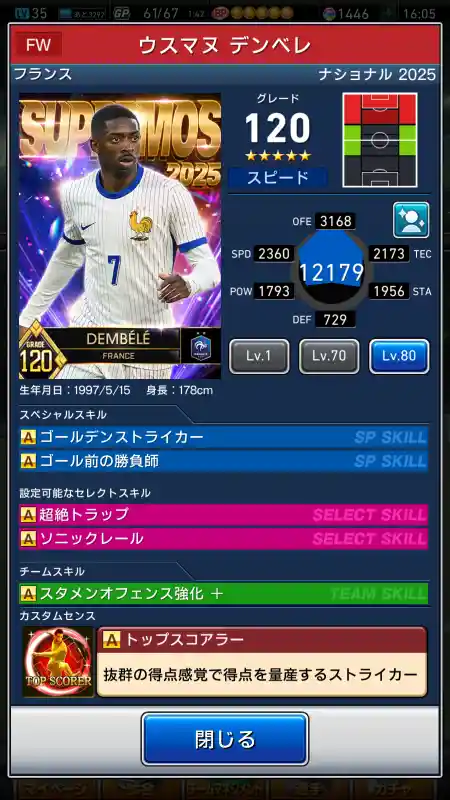ウスマヌデンベレの選手データ